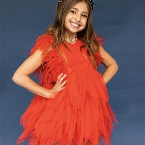 Lola & the Boys Red Gigi Dress- Girls size 8-10